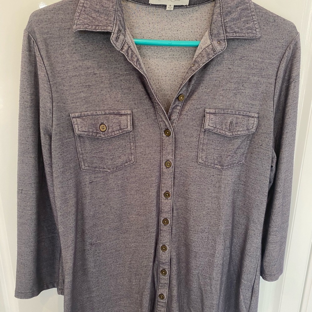 Cotton grey button down